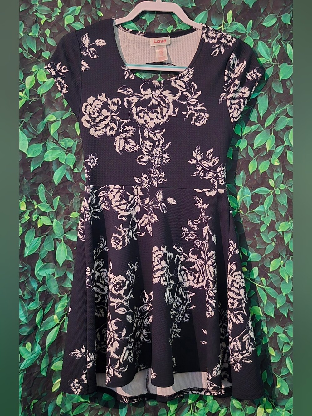 Love Navy and White Floral Print Dress Size XL